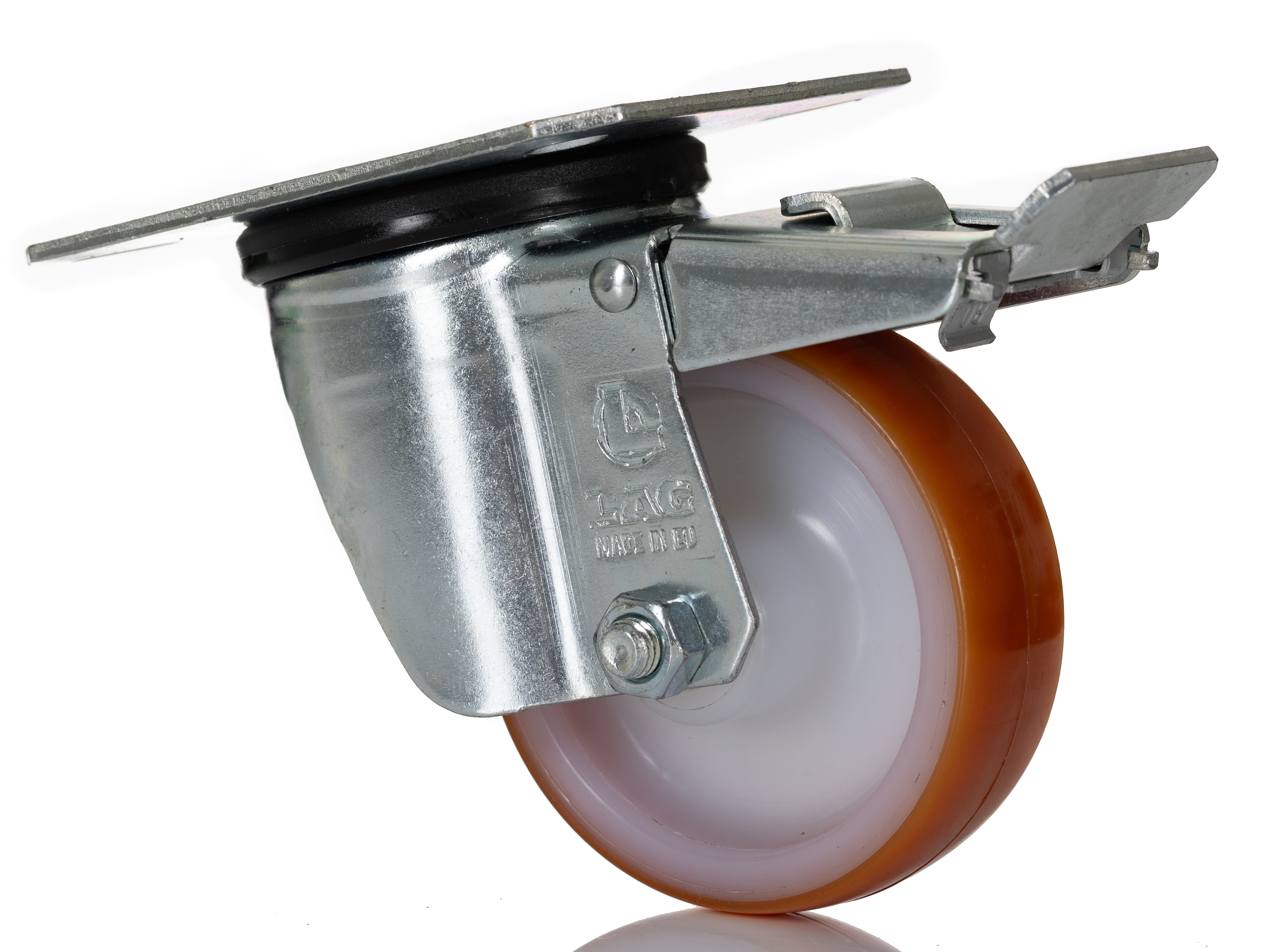 LAG Braked Swivel Castor Wheel, 100kg Capacity, 80mm Wheel