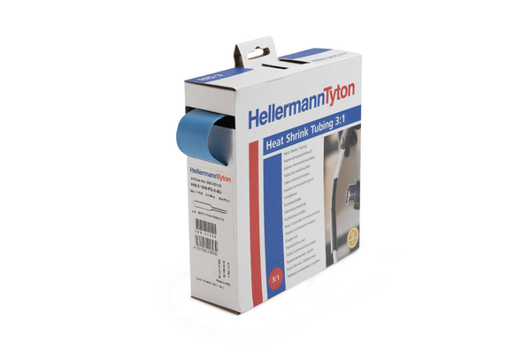 HellermannTyton Heat Shrink Tubing, Blue 6mm Sleeve Dia. x 5m Length, HIS-3 Series