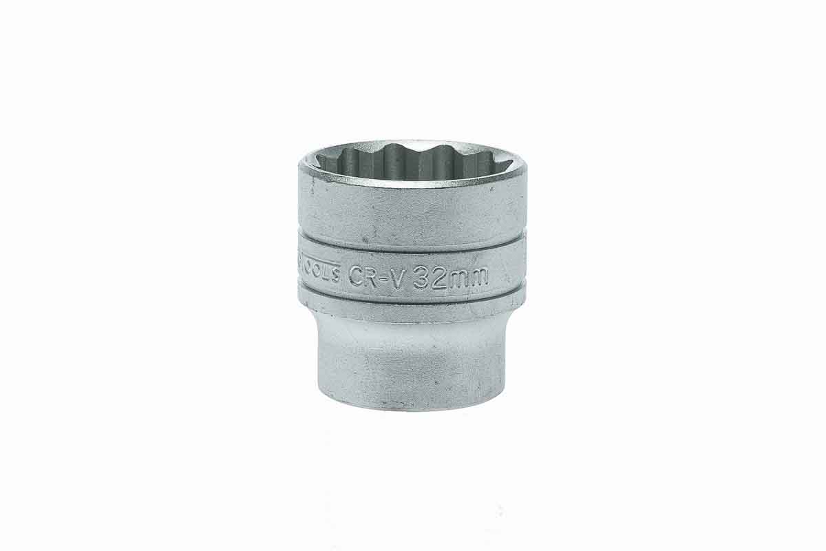 Teng Tools 1/2 in Drive 32mm Standard Socket, 12 point, 43 mm Overall Length