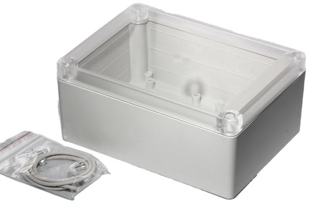 Hammond RP Series Light Grey ABS General Purpose Enclosure, IP65, Clear Lid, 145 x 105 x 60mm