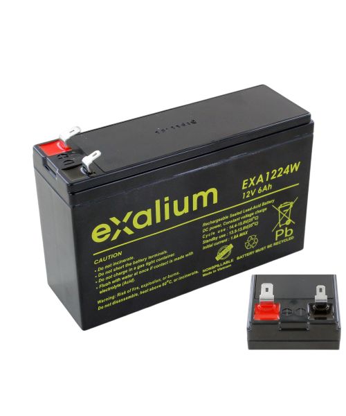 Exalium 12V F1, F2 Lead Acid Battery, 6Ah