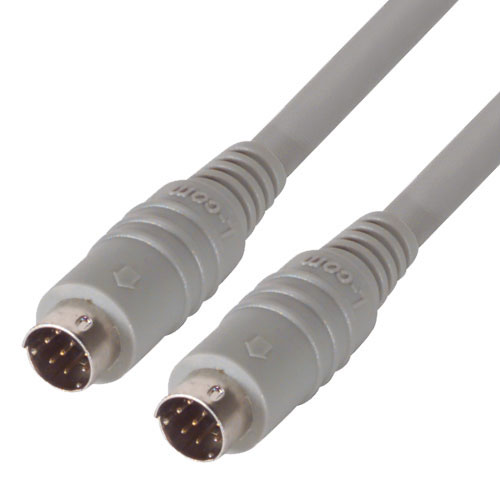 L-Com Male 8 Pin DIN to Male 8 Pin DIN Grey DIN Cable 6ft