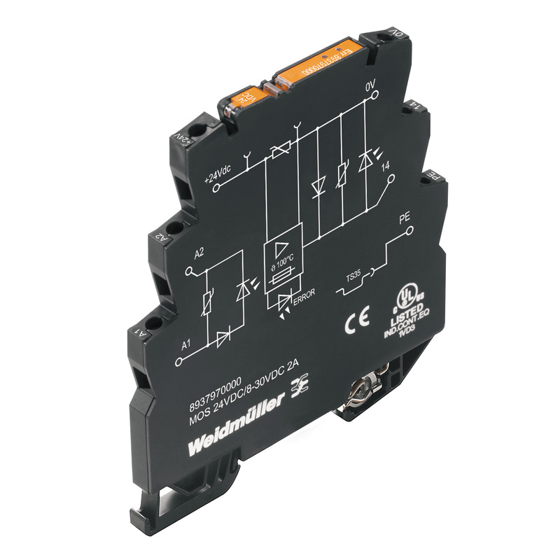 Weidmüller MOS Series Solid State Relay, 2 A Load, Chassis Mount, 30 V ac/dc Load, 24 V ac/dc Control
