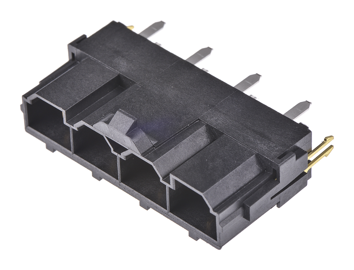 Molex Mini-Fit Sr Series Straight Through Hole PCB Header, 4 Contact(s), 10 mm Pitch, 1 Row, Shrouded