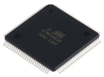 Microchip ATMEGA640-16AU, 8 bit AVR, ATMEGA640 Microcontroller, 16 MHz, 64kB FLASH, 100-Pin TQFP
