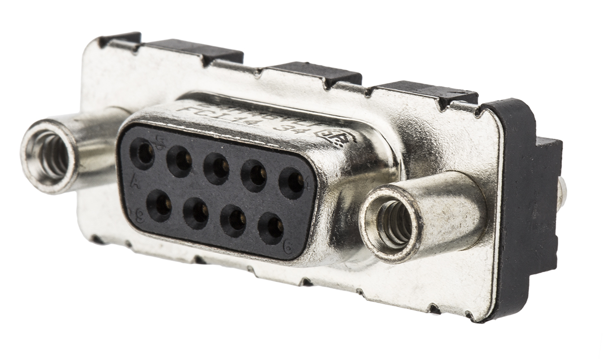 Amphenol FCI Delta D Series, 9 Way Through Hole PCB D-sub Connector Socket, 2.74mm Pitch