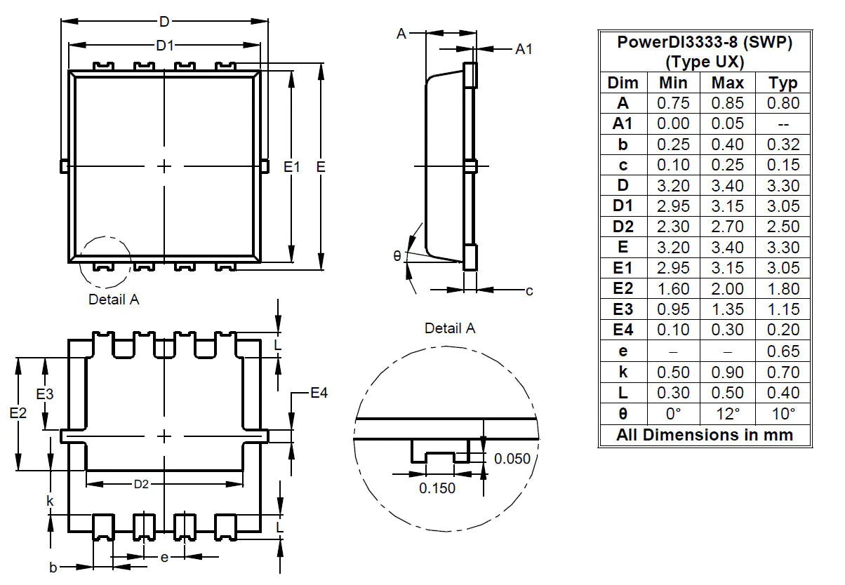 DiodesZetex Type N-Channel MOSFET, 26 A, 100 V Enhancement, 8-Pin PowerDI3333-8 DMTH10H032LFVWQ-7