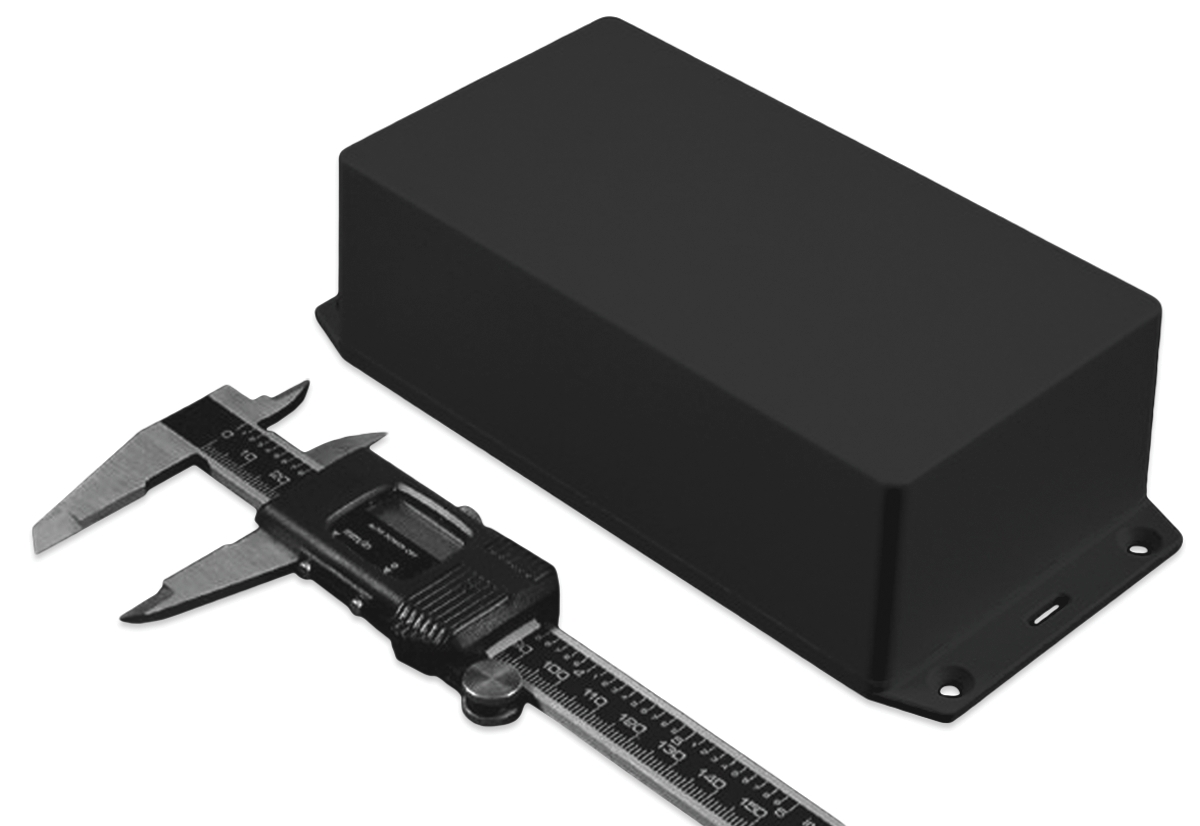 Hammond 1591 Series Black ABS Enclosure, IP54, Flanged, Black Lid, 122.5 x 95.9 x 35.3mm
