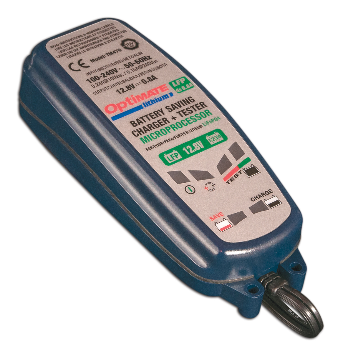 TecMate Optimate Lithium Battery Charger For LiFePO4 12 V 12V 0.8A with UK plug