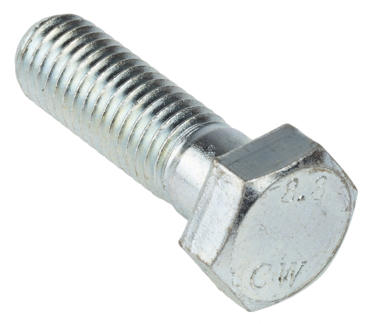RS PRO Bright Zinc Plated Steel, Hex Bolt, M12 x 40mm