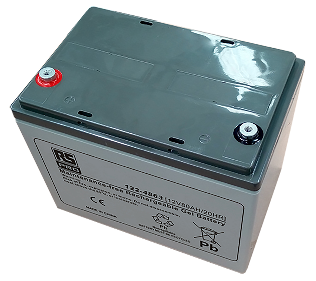 RS PRO 12V T6 Sealed Lead Acid Battery, 80Ah