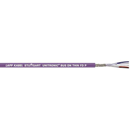 Lapp UNITRONIC BUS DN Data Cable, 4 Cores, 0.25 to 0.34 mm² CSA 22 AWG, Screened, 25 m, Purple Polyvinyl Chloride,