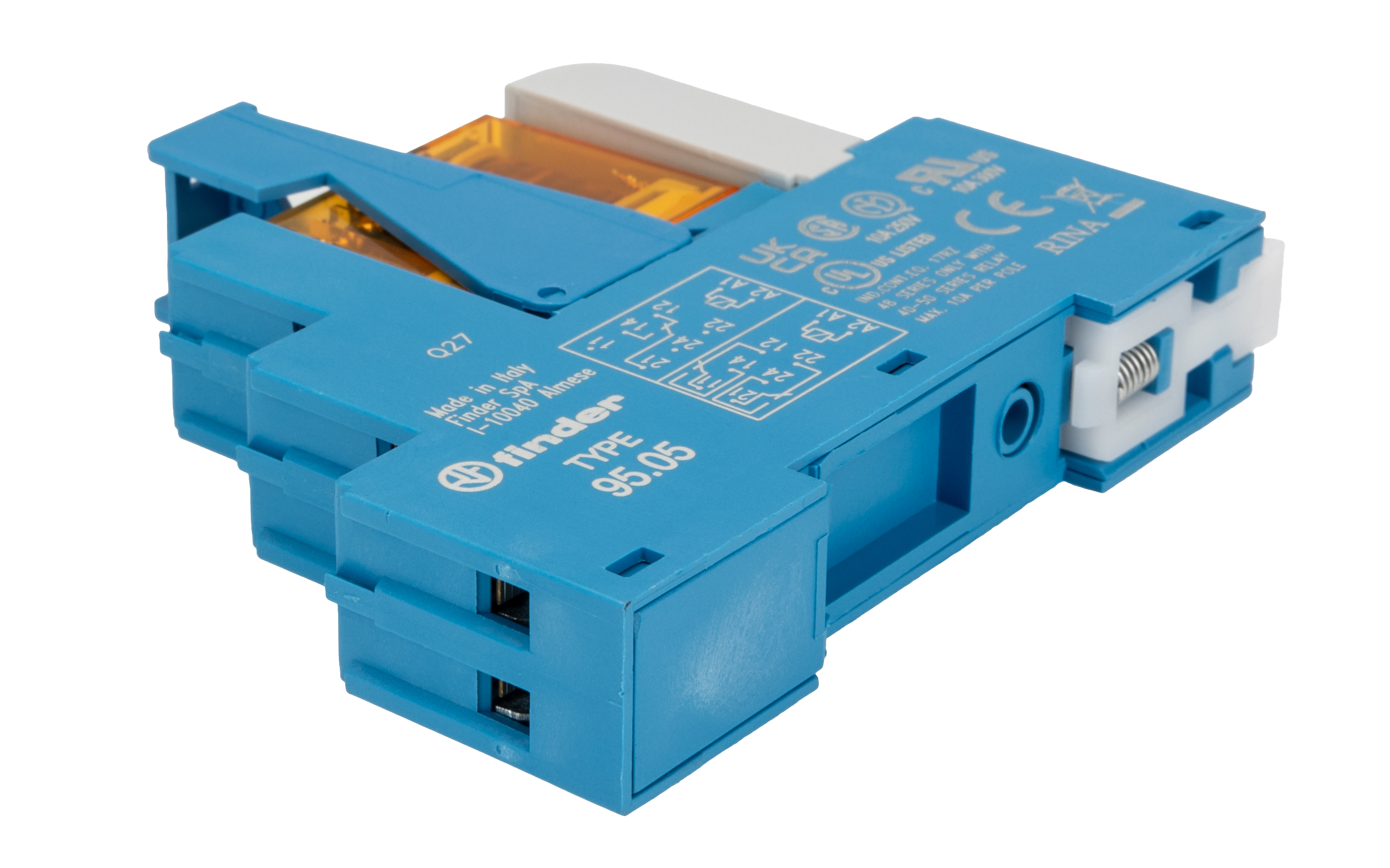 Finder 48 Series Interface Relay, DIN Rail Mount, 230V ac Coil, DPDT, 2-Pole, 8A Load