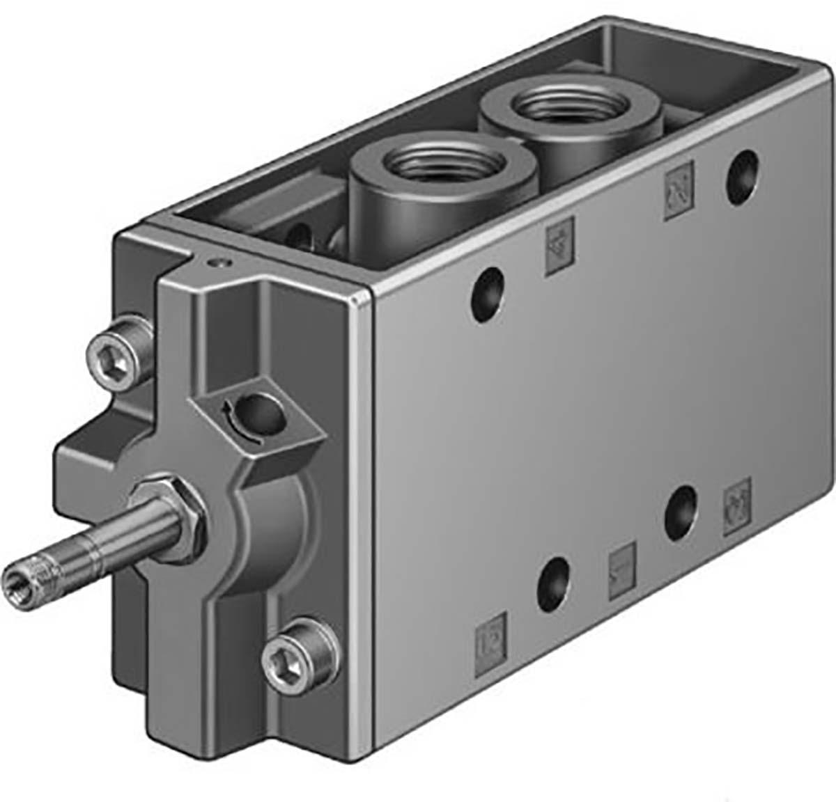 Festo 5/2 Monostable Pneumatic Solenoid/Pilot-Operated Control Valve - Electrical G 1/2, G 1/8 MFH Series, 35547