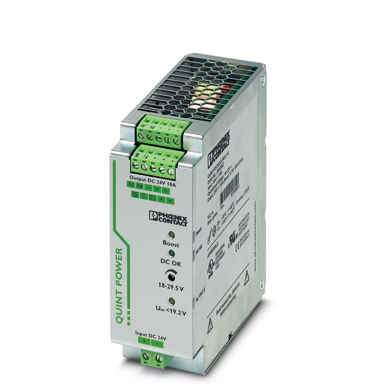 Phoenix Contact QUINT-PS/24DC/24DC/10 DC-DC Converter, 24V dc/ 10A Output, 18 → 32 V dc Input, 240W, DIN Rail