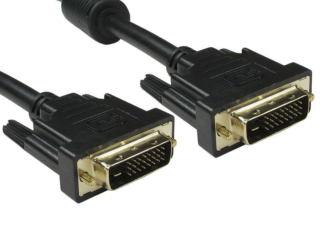 RS PRO, Male DVI-D Dual Link to Male DVI-D Dual Link  Cable, 1mBlack sheathFoil shielding