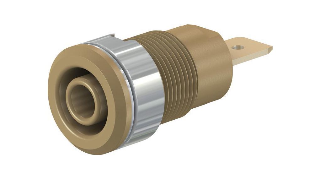 Staubli Brown Socket Banana Socket, 4 mm Connector, Screw Termination, 32A, 1kV, Gold Plating