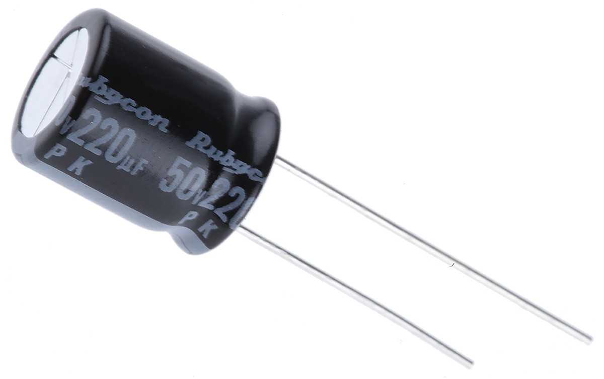 Rubycon 220μF Aluminium Electrolytic Capacitor 50V dc, Radial, Through Hole - 50PK220MEFC10X12.5