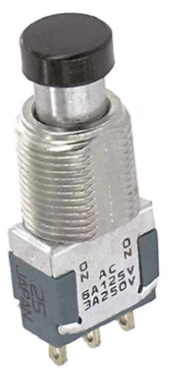 TE Connectivity Push Button Switch, Latching, Panel Mount, 6.35mm Cutout, SPDT