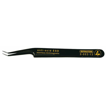 Bernstein 110 mm, Stainless Steel, Oblique, ESD Tweezers