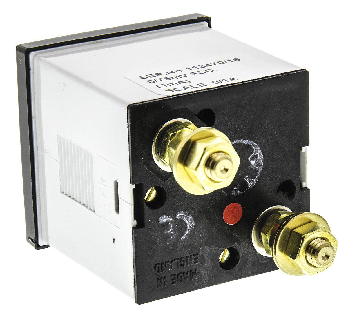 HOBUT D48MC Analogue Panel Ammeter 0/1A For Shunt 75mV DC, 48mm x 48mm Moving Coil