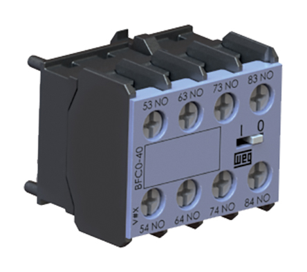 WEG Auxiliary Contact Block, 4 Contact, 2NC + 2NO, Front Mount BFCA