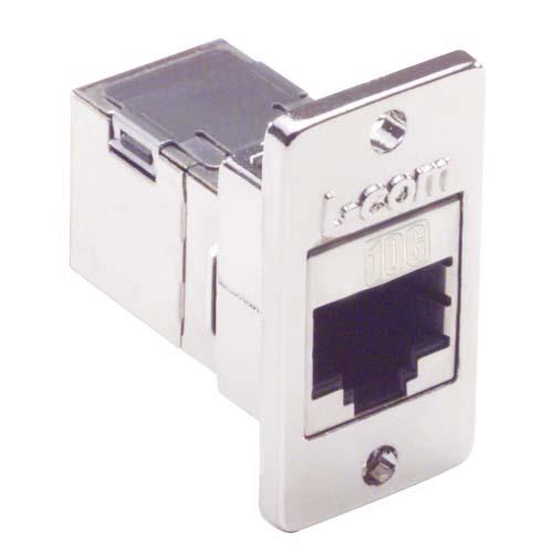 L-Com ECF Series Single-Port RJ45 Ethernet Coupler, Cat6a, Shielded
