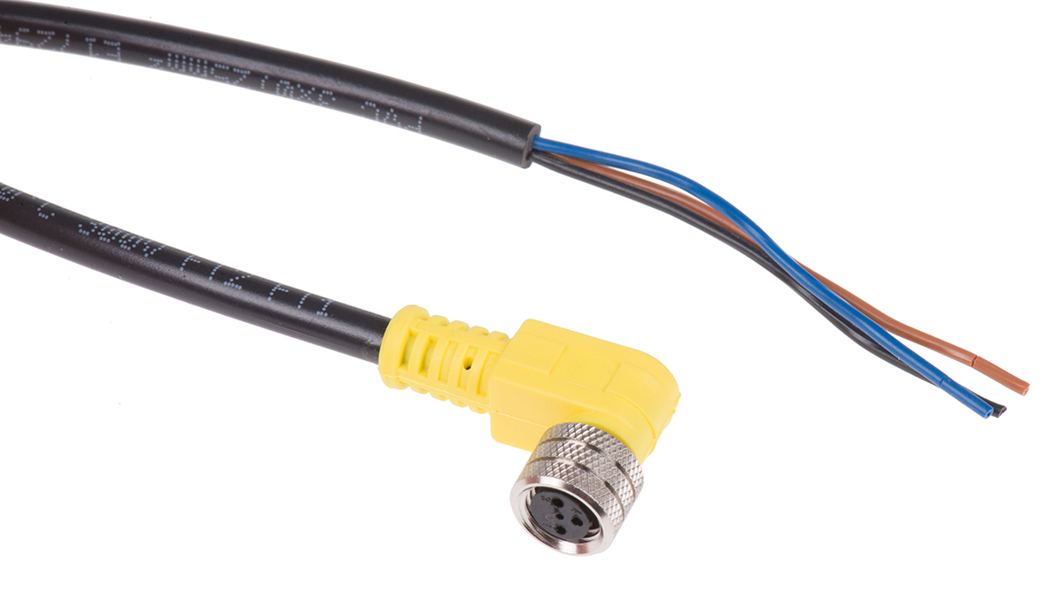Brad from Molex Female 3 way M8 to 3 way Free End Sensor Actuator Cable, 2 m