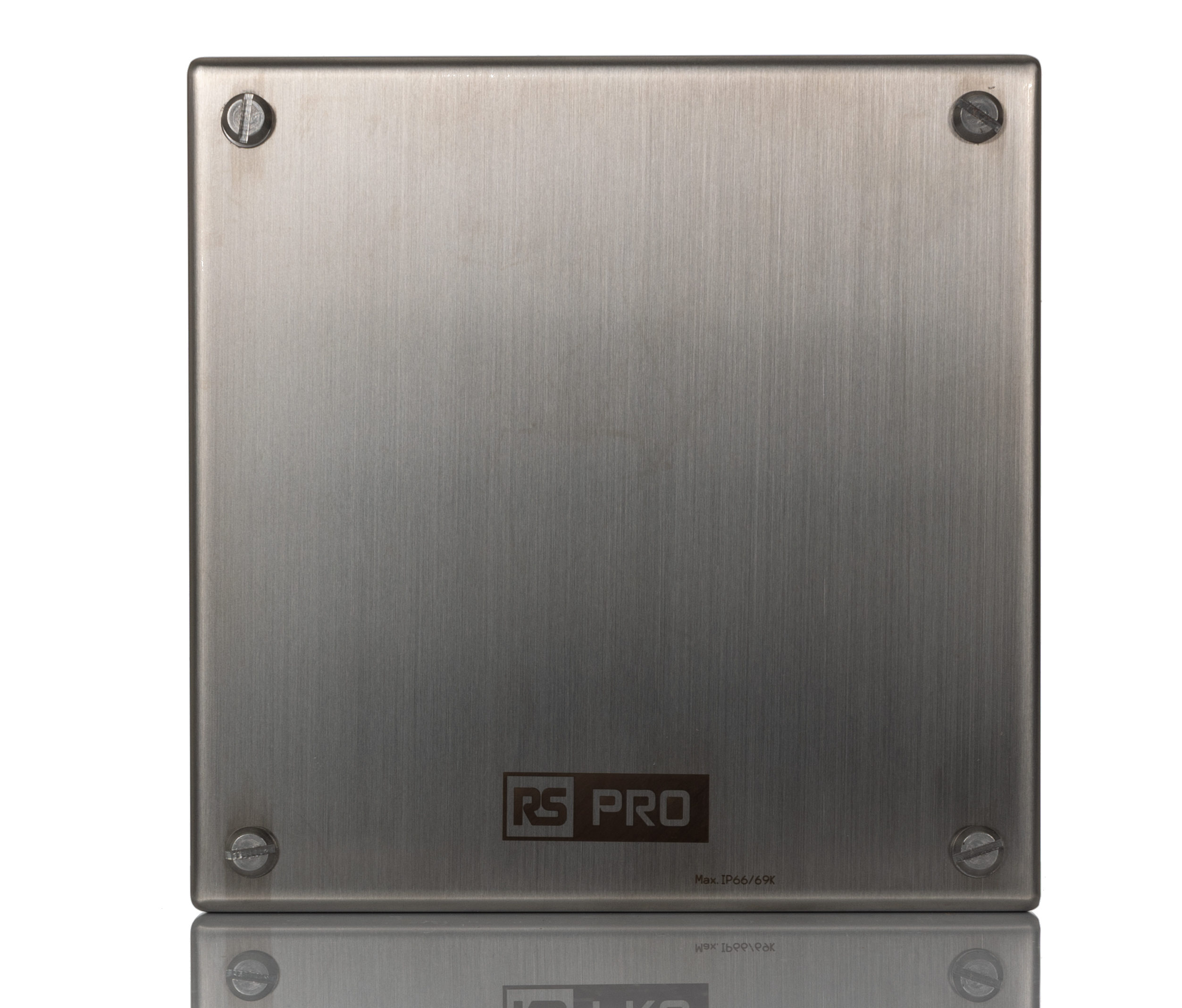 RS PRO 304 Stainless Steel Satin Square Adaptable Enclosure Box, 160mm x 160mm x 85mm