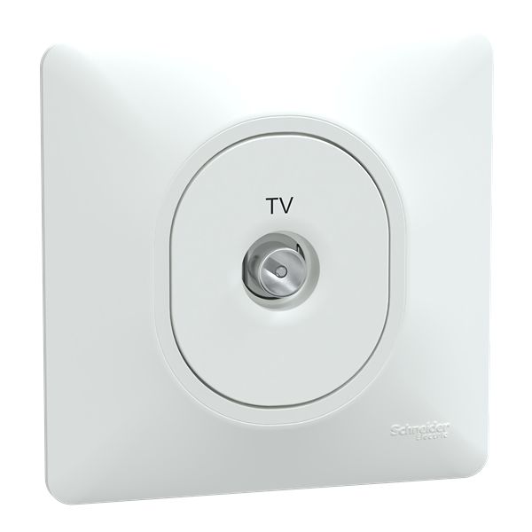 SAT, TV White Female Socket, Flush Mount