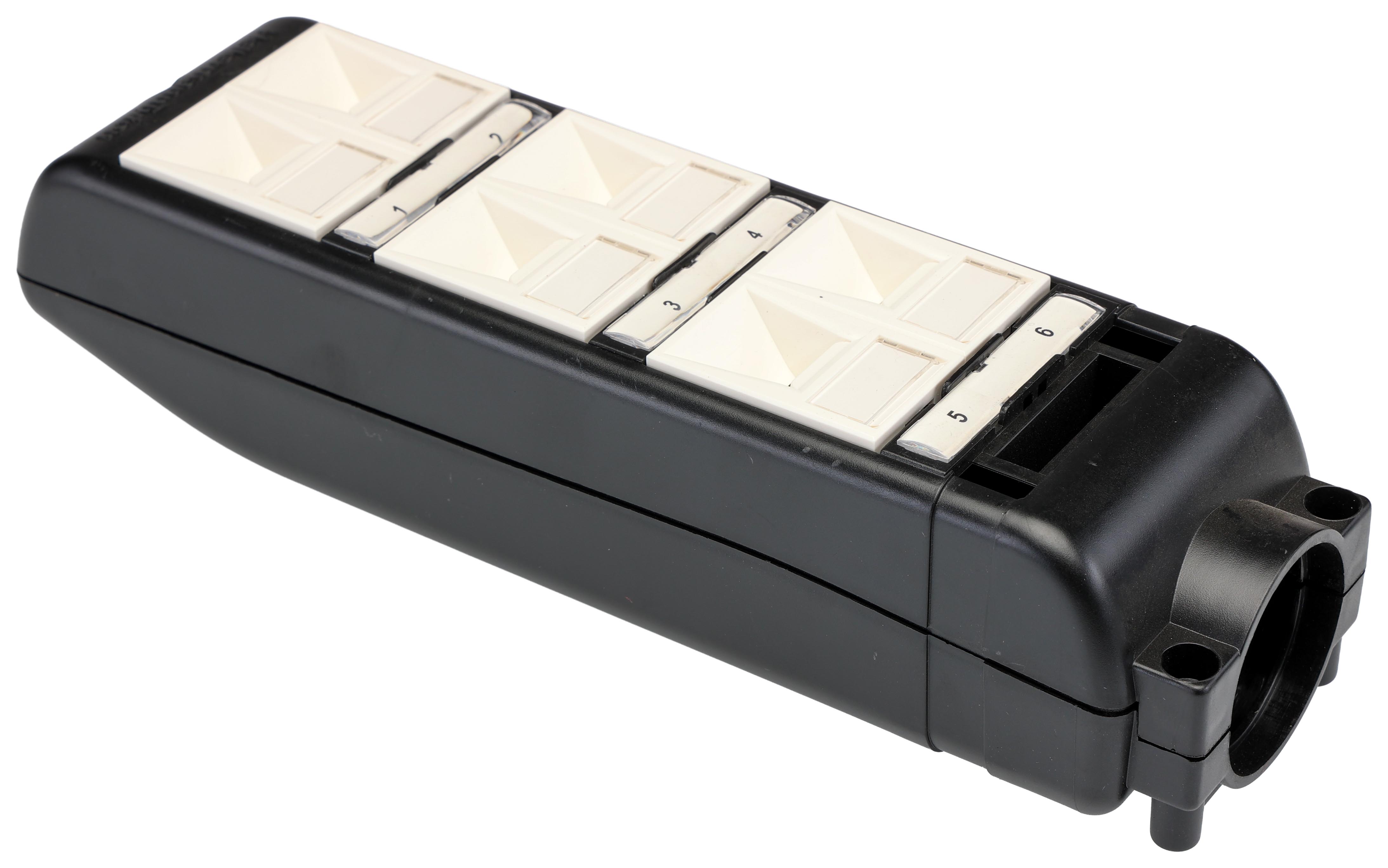 HellermannTyton Connectivity HT Series 6 Port RJ Patch Panel 215mm Black, White