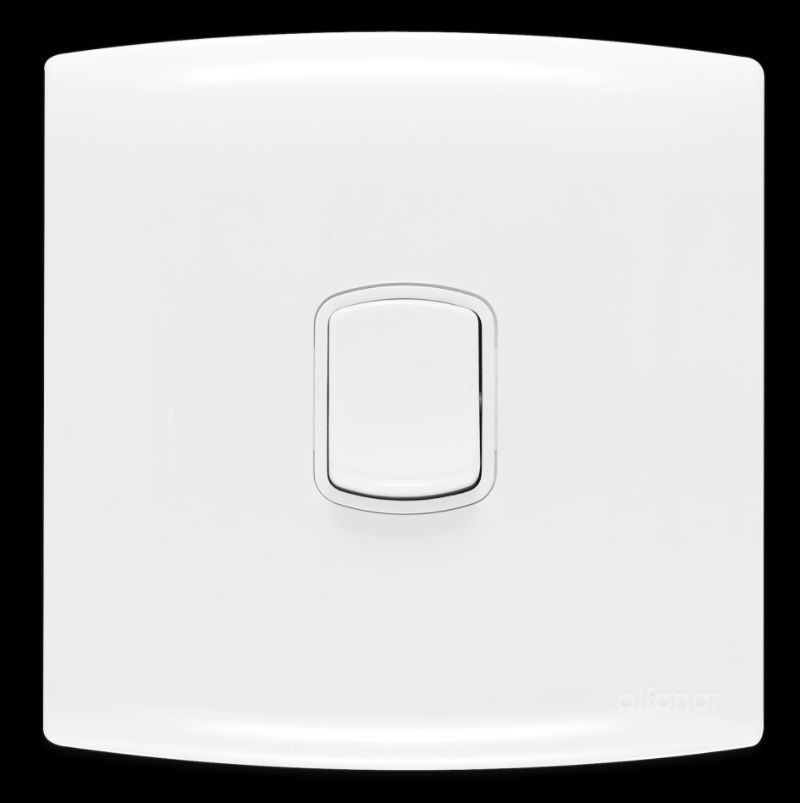 Contactum White Rocker Light Switch, 2 Way, 1 Gang, Alfanar