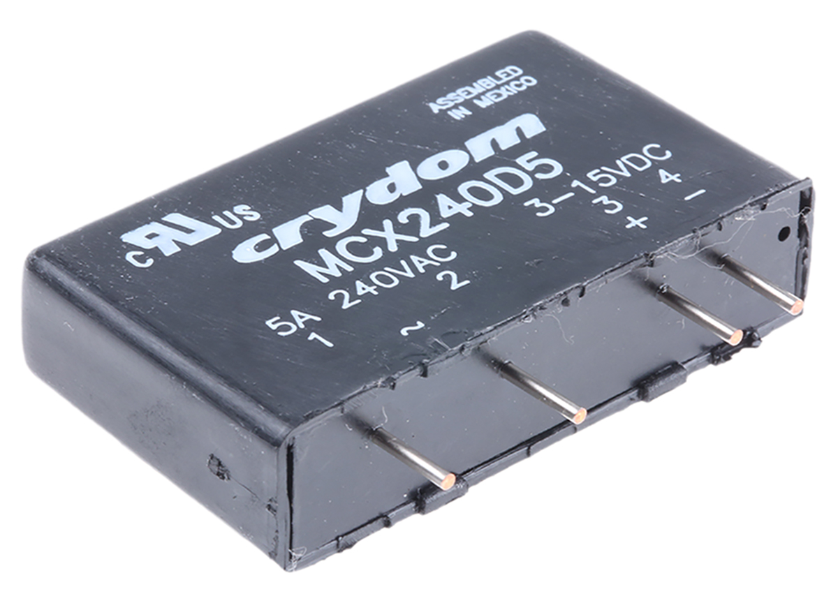 Sensata Crydom MCX Series Solid State Relay, 5 A Load, DIN Rail Mount, 280 V Load, 15 V Control