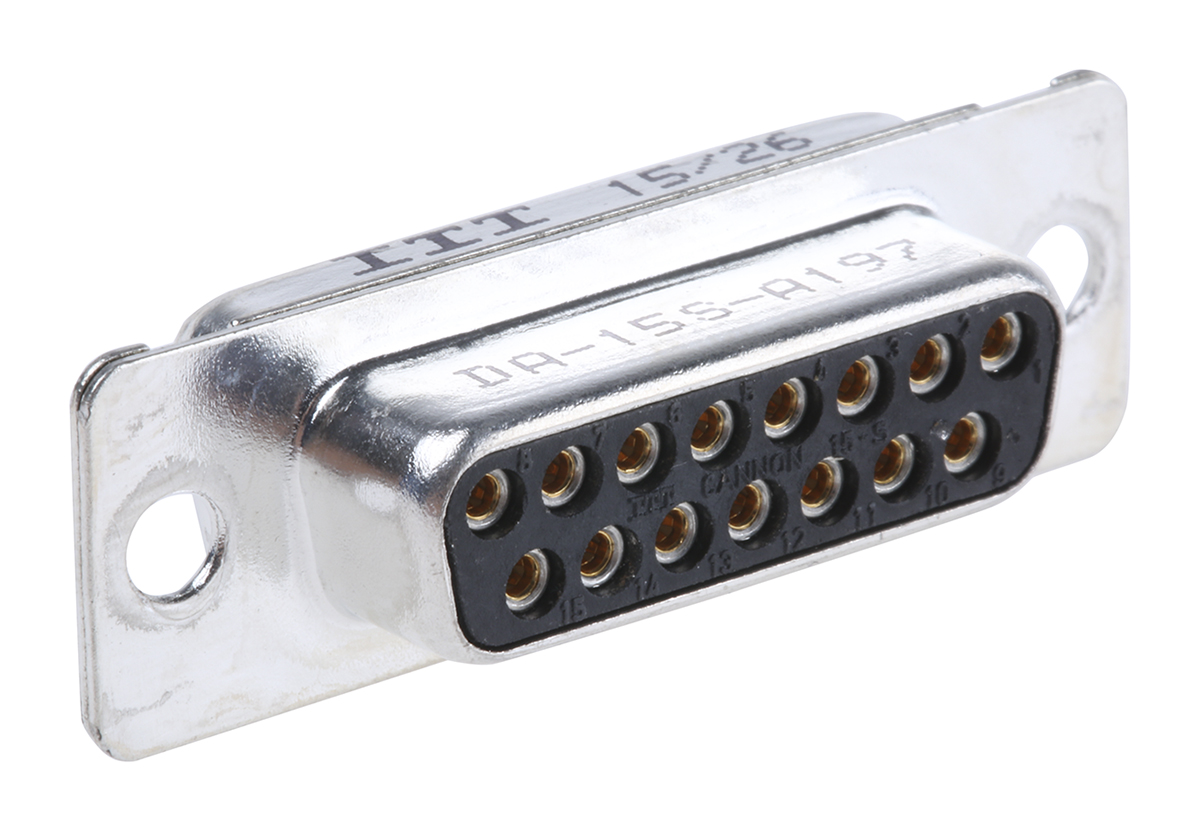ITT Cannon D* 15 Way Panel Mount D-sub Connector Socket