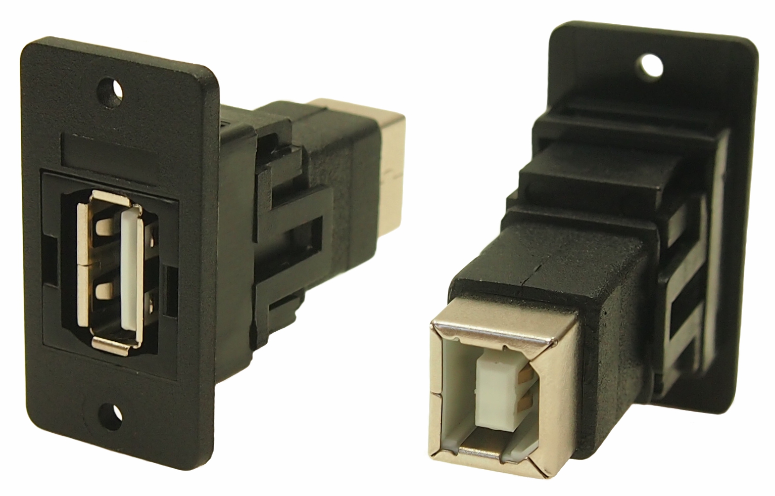 RS PRO Straight, Panel Mount, Socket to Socket- Dual Port Type A to B 2.0 USB Connector