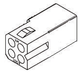 Molex, STANDARD .093" Female Connector Housing, 5.03mm Pitch, 4 Way, 2 Row