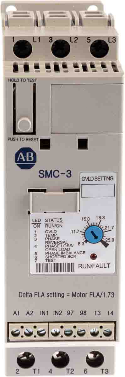 Allen Bradley Soft Starter, , 11 kW, 460 V ac, 3 Phase, IP2X