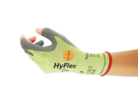 Ansell 11-422 Yellow Fibreglass, Polyamide Work Gloves, Size 8, Aqua Polymer Coating