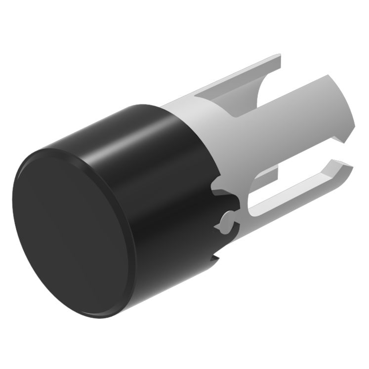 Indicator Lens Round Style, Black, 7.3 diameter