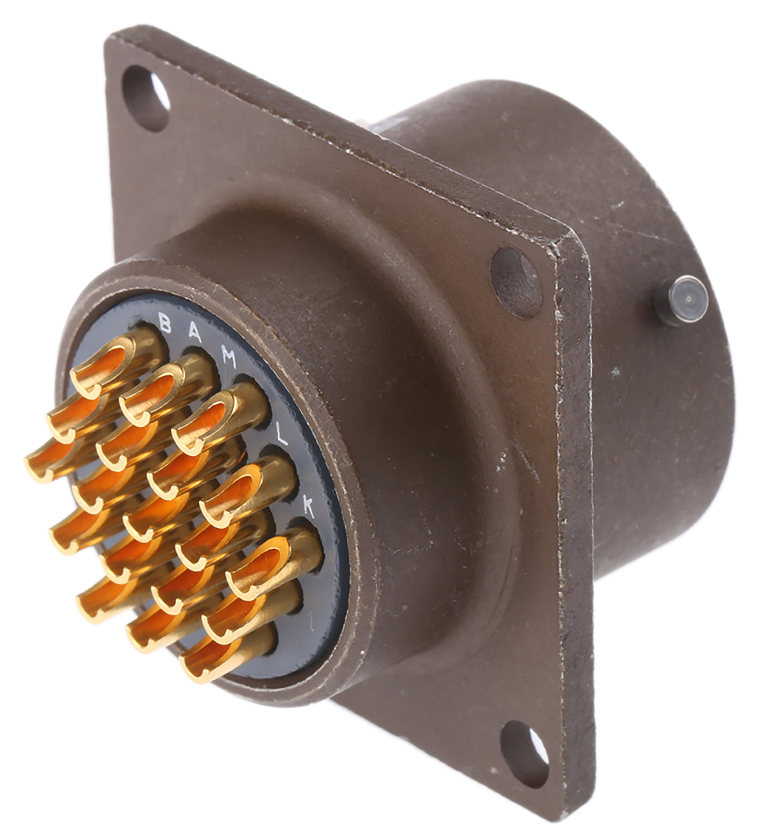 ITT Cannon, KPT, Copper Alloy 19 Way Box Mount MIL Spec Circular Connector Receptacle, Pin Contacts,Shell Size 14,