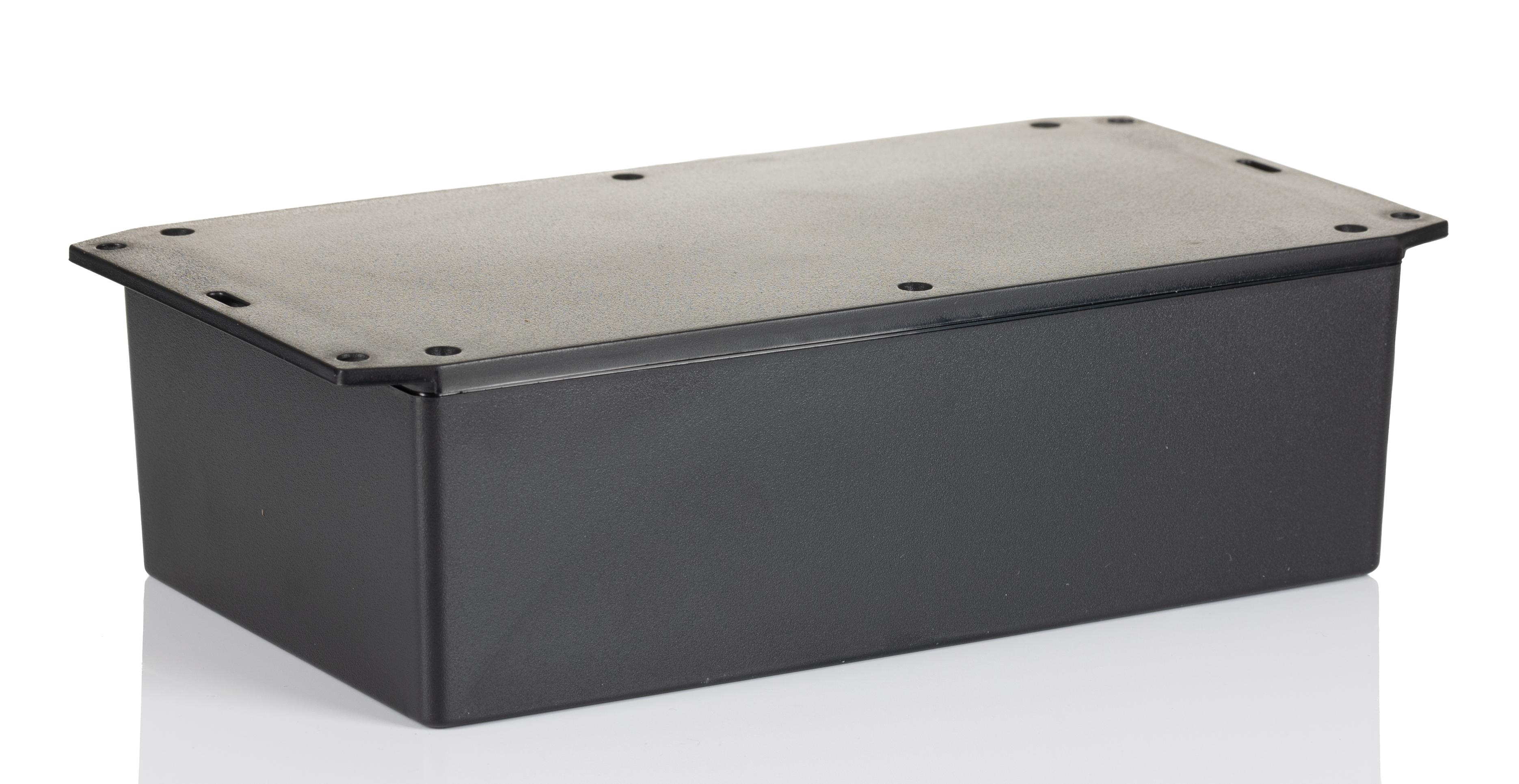 Hammond 1591 Series Black Flame Retardant ABS Enclosure, IP54, Flanged, Black Lid, 193 x 113 x 58mm