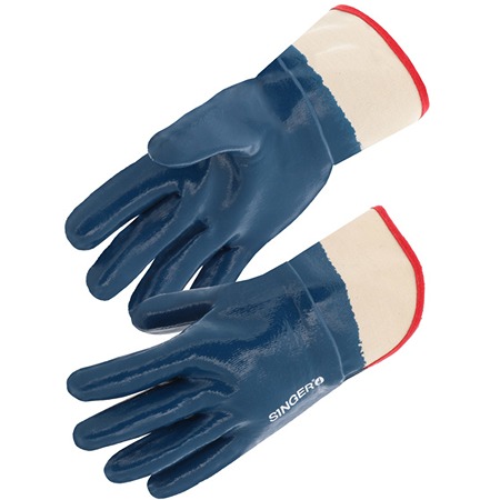 SINGER SAFETY NBR327T Glove, Size 10, Nitrile Coating