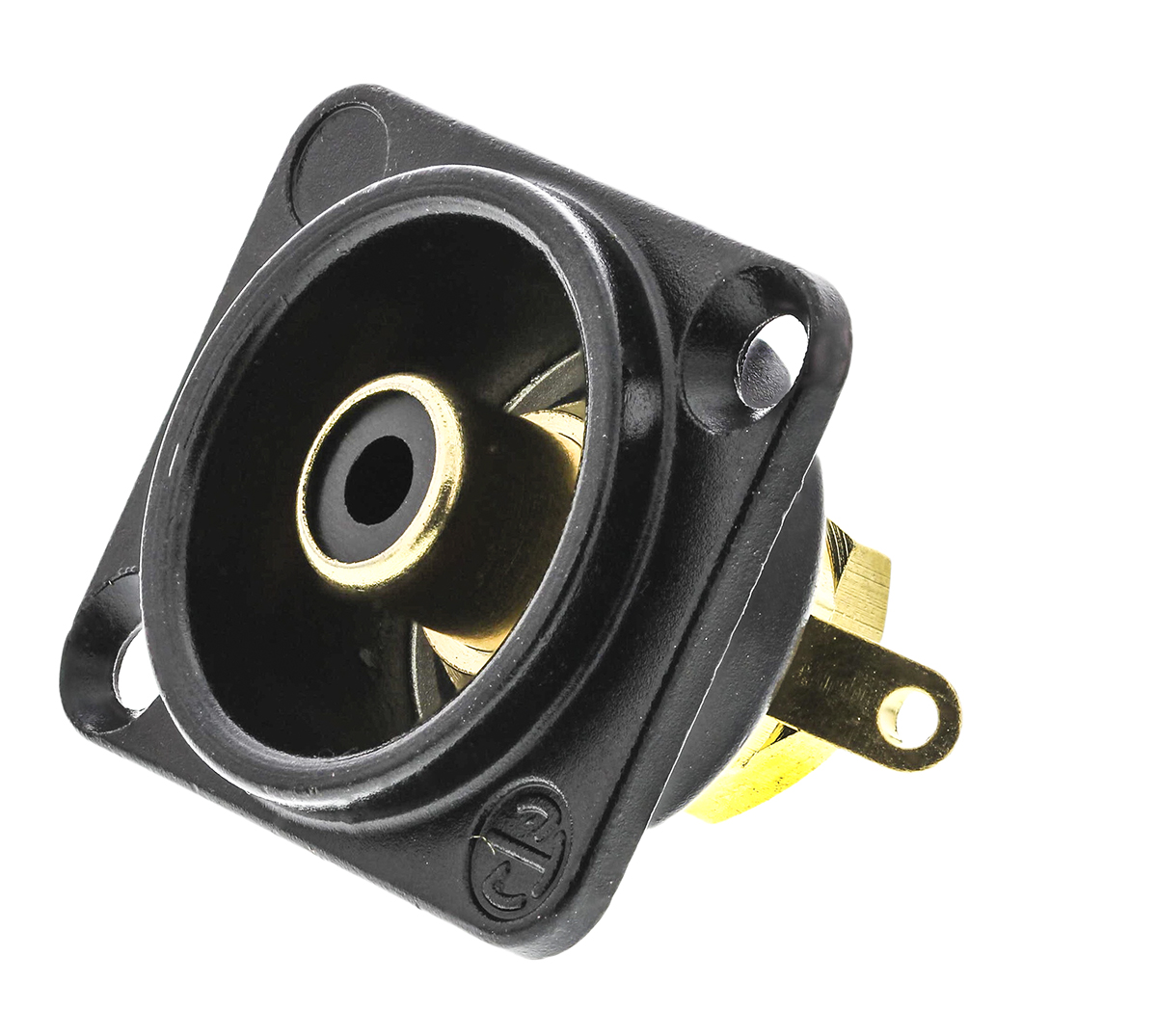 Neutrik Panel Mount RCA Socket, Gold over Nickel, 16A