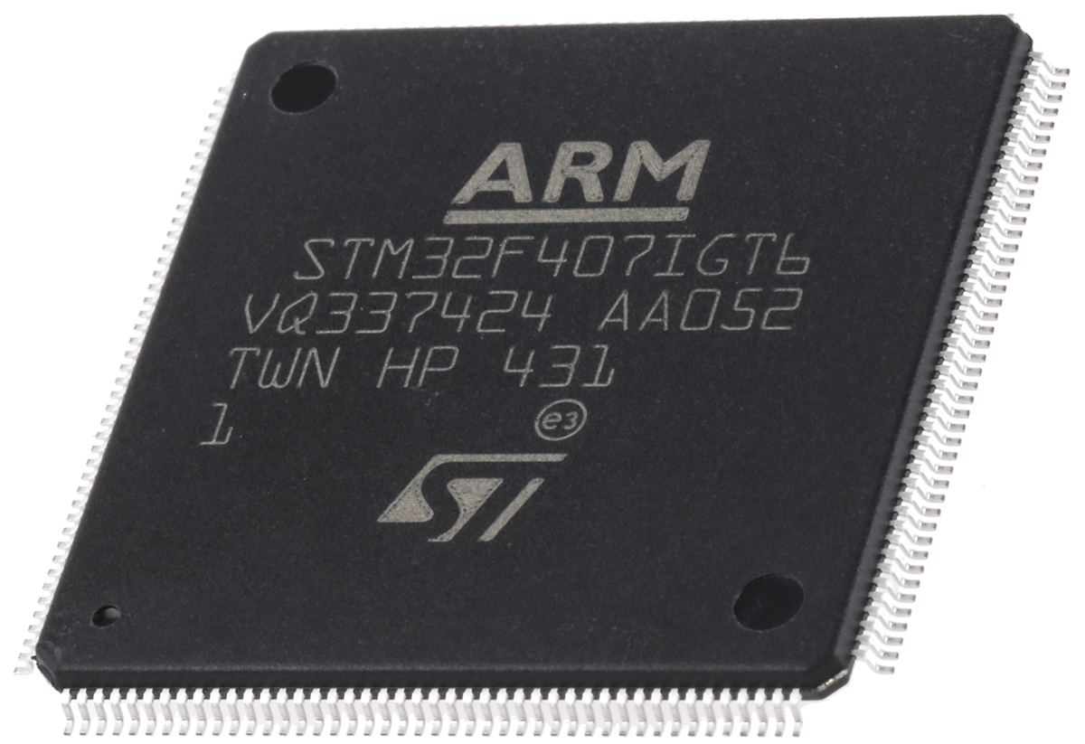 STMicroelectronics, 32 bit ARM Cortex M4, STM32F407IG Microcontroller, 168 MHz, 1024kB FLASH, 176-Pin LQFP