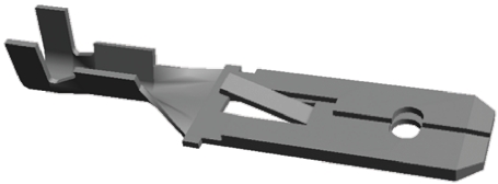 TE Connectivity FASTIN-FASTON .250 Uninsulated Male Spade Connector, Tab, 6.35 x 0.81mm Tab Size, 0.3mm² to 0.8mm²