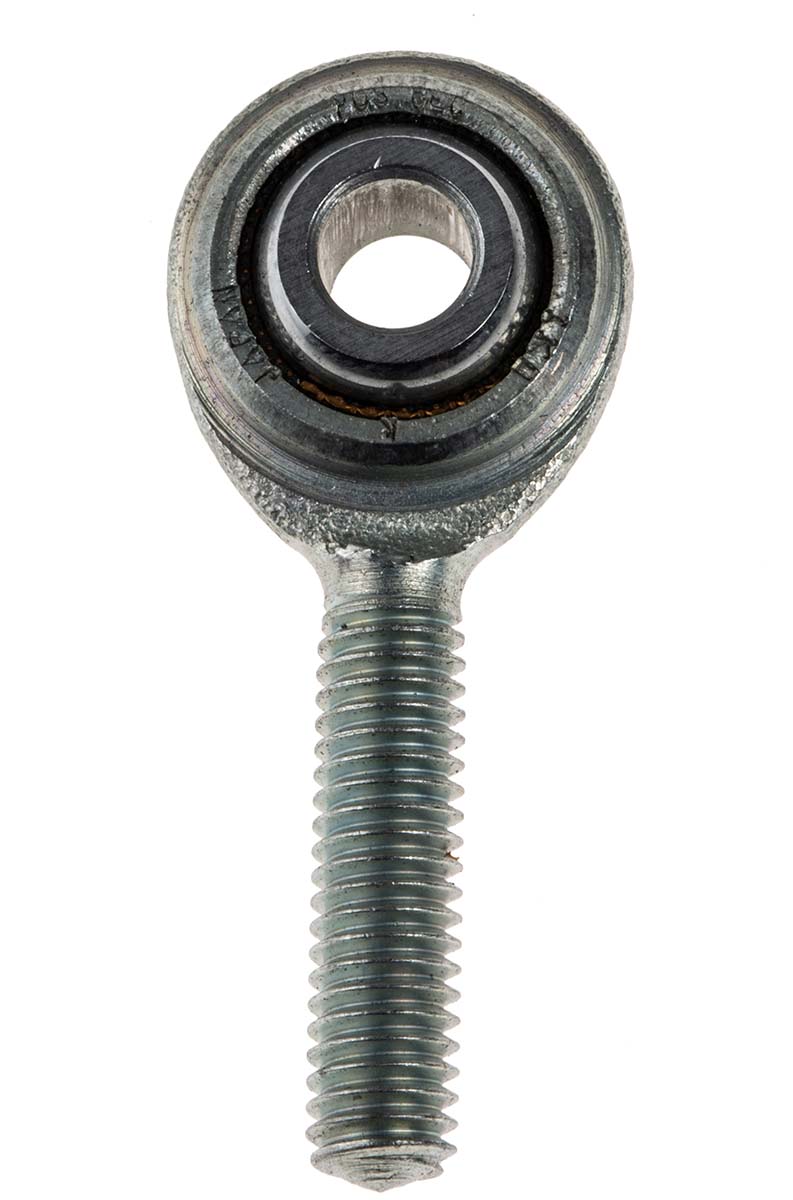 RS PRO M6 x 1 Male Steel Rod End, 6mm Bore, 45mm Long, Metric Thread Standard, Male Connection Gender