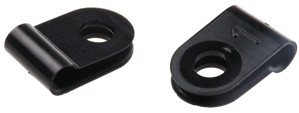 HellermannTyton 3.2mm Black, Polyamide P Clip