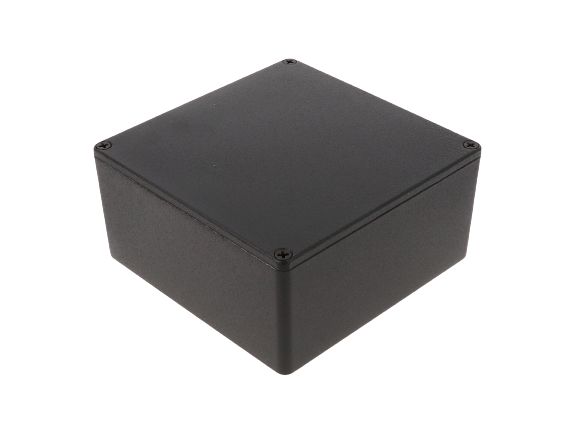 Hammond 1590 Series Black Die Cast Aluminium Enclosure, IP54, Black Lid, 119.5 x 119.5 x 55mm