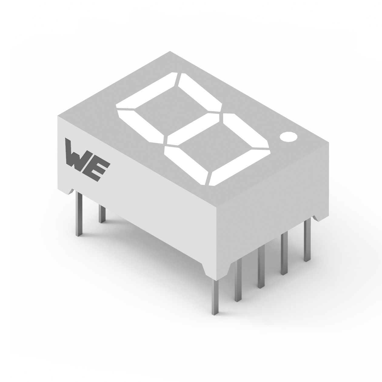 157136V12701 Wurth Elektronik 7-Segment LED Display, CC Green 46 mcd RH DP 13.2mm