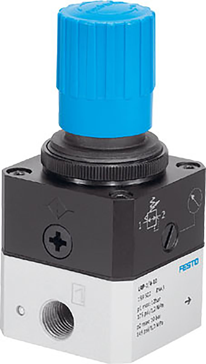 Festo G 1/4 Pneumatic Regulator - 1bar to 12bar, 1/4in, 7bar max. input, 159500